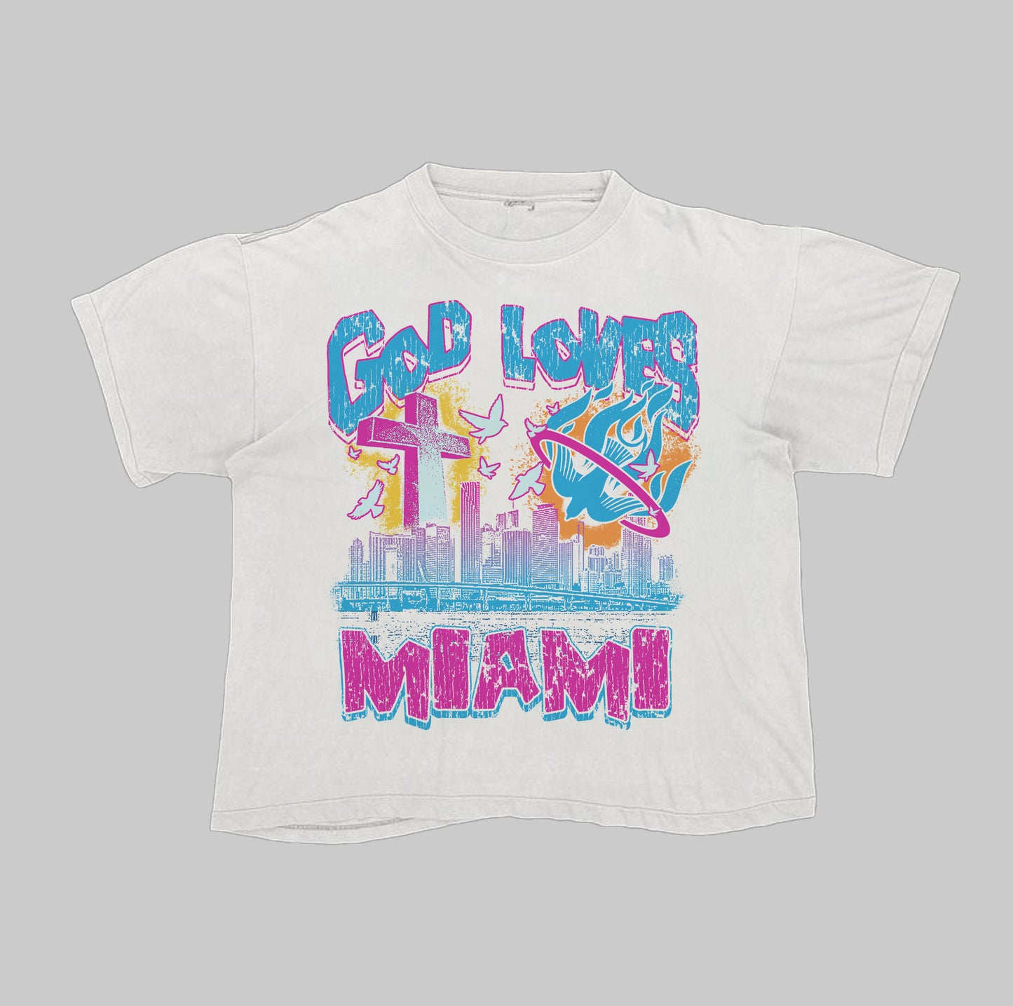 God Loves Miami White T-shirt