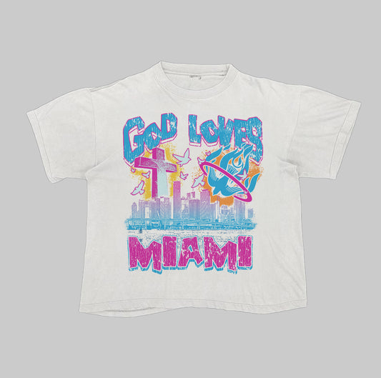 God Loves Miami White T-shirt